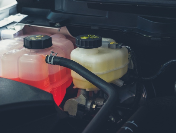 close up of car water canister
